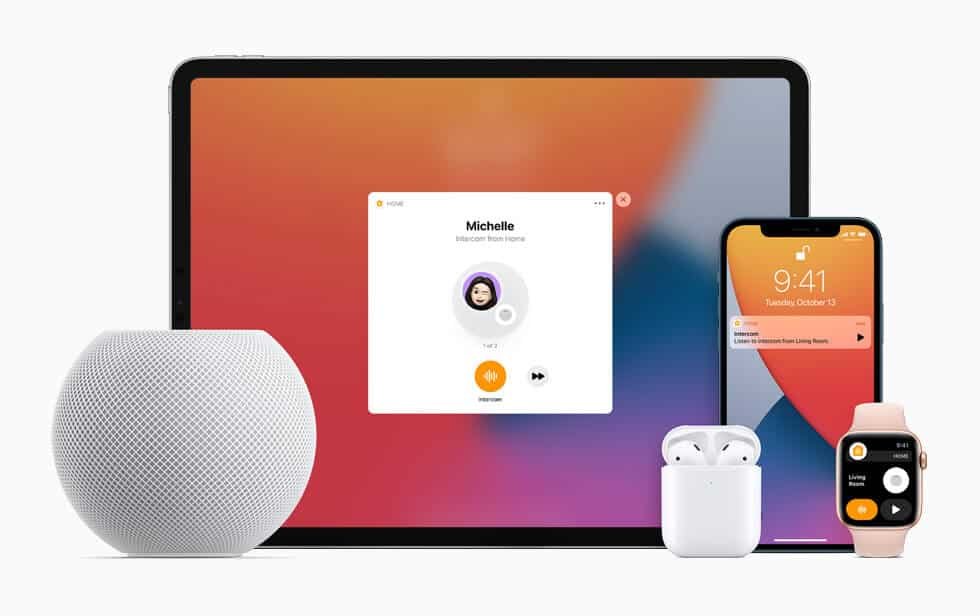 Homepod e dispositivo Apple/Imagem-crédito: apple-